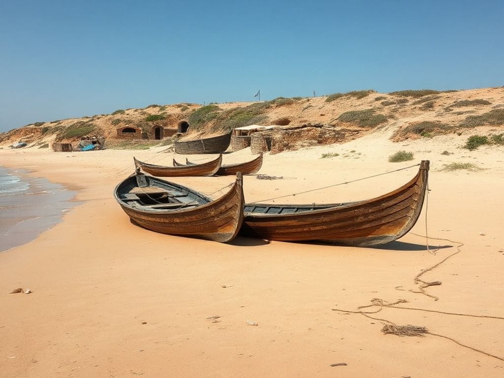 boats on the beach