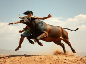 Bull jumping